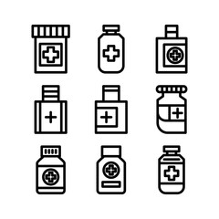 bottle medicine icon or logo isolated sign symbol vector illustration - high quality black style vector icons
