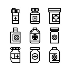 bottle medicine icon or logo isolated sign symbol vector illustration - high quality black style vector icons
