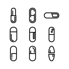 capsule icon or logo isolated sign symbol vector illustration - high quality black style vector icons
