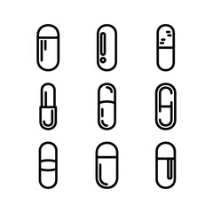 capsule icon or logo isolated sign symbol vector illustration - high quality black style vector icons
