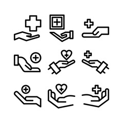 insurance healthcare icon or logo isolated sign symbol vector illustration - high quality black style vector icons
