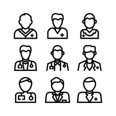 man doctor icon or logo isolated sign symbol vector illustration - high quality black style vector icons
