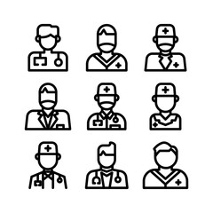 man doctor icon or logo isolated sign symbol vector illustration - high quality black style vector icons
