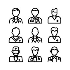 man doctor icon or logo isolated sign symbol vector illustration - high quality black style vector icons
