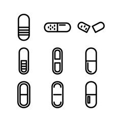 pill icon or logo isolated sign symbol vector illustration - high quality black style vector icons
