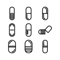 pill icon or logo isolated sign symbol vector illustration - high quality black style vector icons
