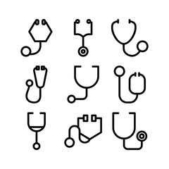 stethoscope icon or logo isolated sign symbol vector illustration - high quality black style vector icons
