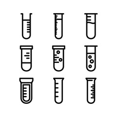 test tube icon or logo isolated sign symbol vector illustration - high quality black style vector icons
