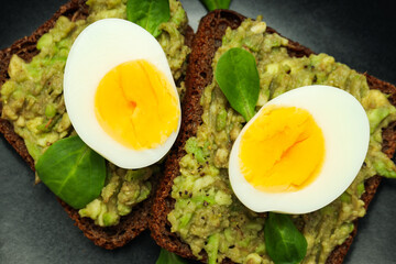 Concept of breakfast with tasty homemade sandwich