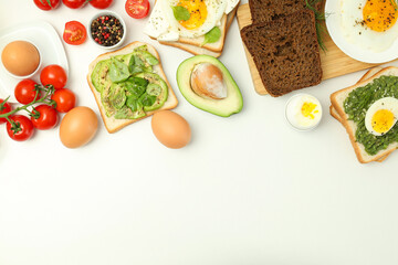 Concept of breakfast with tasty homemade sandwich