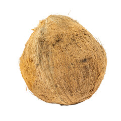 Coconut or Coconut pieces isolated on white background. Pure Coconut oil from Tropical fruit