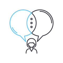 community feedback line icon, outline symbol, vector illustration, concept sign