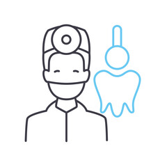 dentist line icon, outline symbol, vector illustration, concept sign