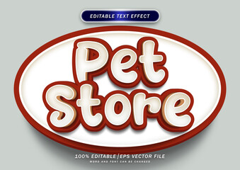 Pet store 3d text style effect