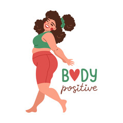 Body positive love your body quote flat vector