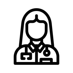 woman doctor icon or logo isolated sign symbol vector illustration - high quality black style vector icons

