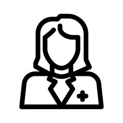 woman doctor icon or logo isolated sign symbol vector illustration - high quality black style vector icons
