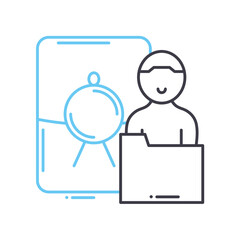 confidential document line icon, outline symbol, vector illustration, concept sign