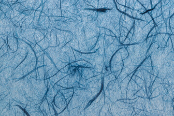 濃い青色に染められた和紙