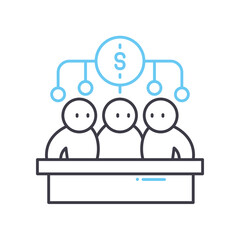 employee costs line icon, outline symbol, vector illustration, concept sign