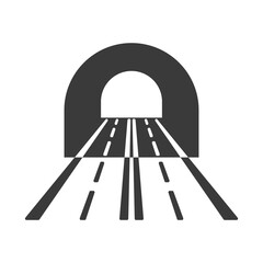 Road tunnel glyph icon isolated on white background.Vector illustration.