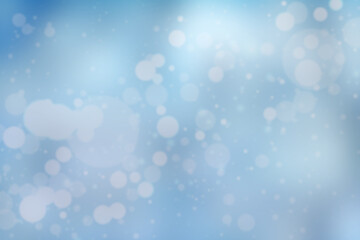 Blurred blue winter background with bokeh
