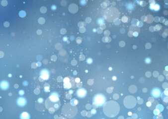 Blurred blue winter background with bokeh