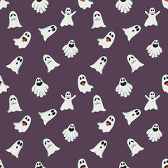 Halloween Watercolor Seamless Patterns Background