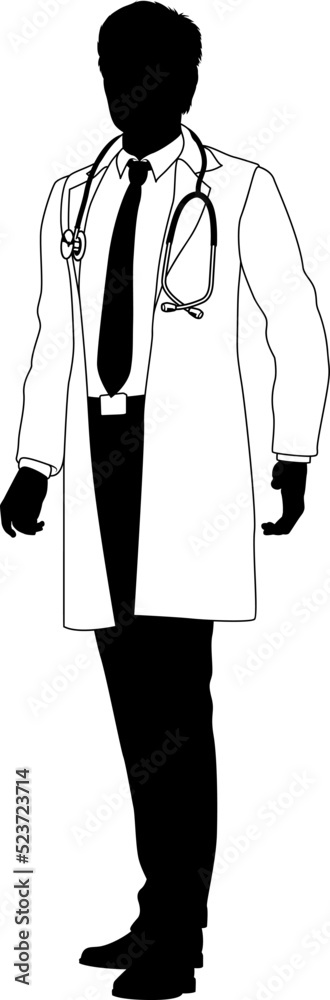 Wall mural Doctor Man Medical Silhouette Healthcare Person