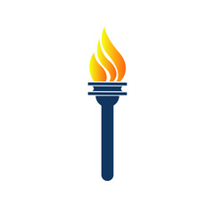 Colorful Flaming Torch Icon Vector