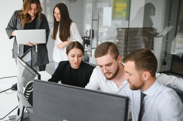 Business people working on project in office