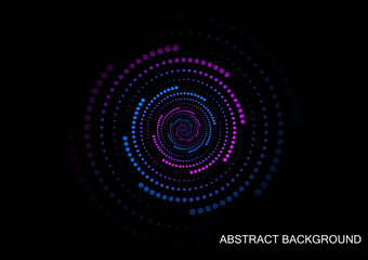 abstract background spiral circle style pink and blue color tone for black background