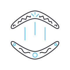 boomerang line icon, outline symbol, vector illustration, concept sign