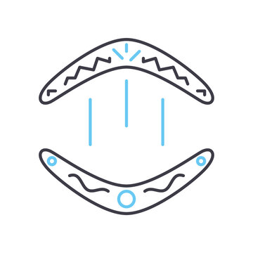 boomerang line icon, outline symbol, vector illustration, concept sign