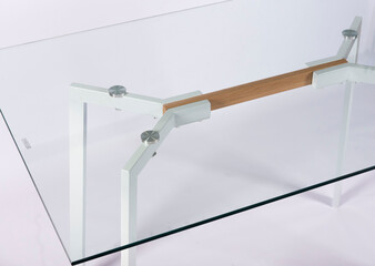 A beautiful image of a glass table. Office real estate. Decoration.