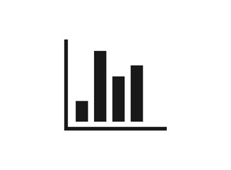 Vector chart icon. Graph growing up, movement, growth, progress