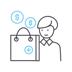 consumer behavior line icon, outline symbol, vector illustration, concept sign