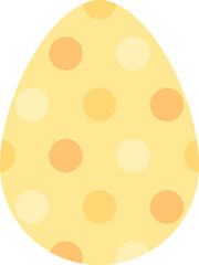 Cute polka dot pastel yellow Easter egg. Flat design illustration.	