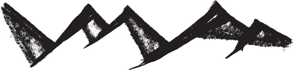 山　手書きの毛筆イラスト