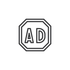 Advertising sign line icon.