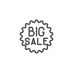Big sale badge line icon