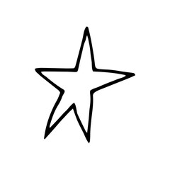 star hand drawn in doodle style. christmas and new year decor.