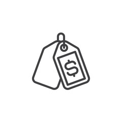 Dollar price tag line icon