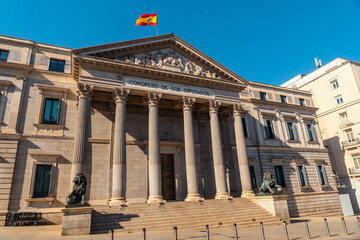 Obraz premium Madrid Congress of Deputies building without people, Spain