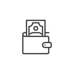 Money wallet line icon