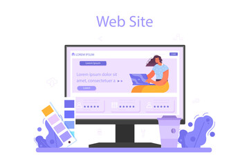 Web designer online service or platform. Interface and content