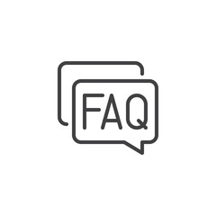 FAQ speech bubble line icon