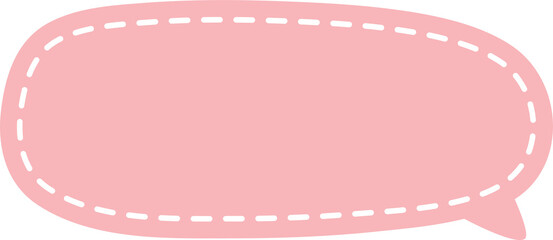 Naklejka premium Cute pastel pink hand drawn speech bubble frame icon. Doodle illustration.