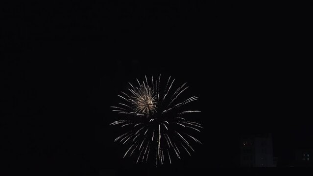 Fireworks sequence exploding in slow motion 