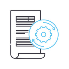 data processing line icon, outline symbol, vector illustration, concept sign